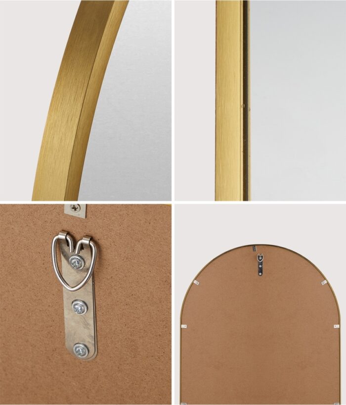 Oikiture Wall Mirror Oval Gold 84x50cm - Image 8