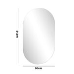 Oikiture Wall Mirror Oval Frameless 84x50cm - Image 3