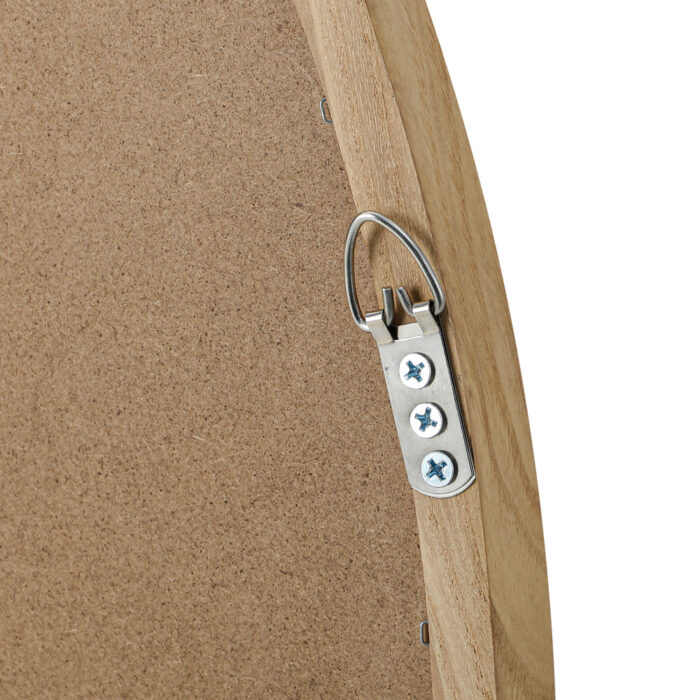 Oikiture Wall Mirror with Wood Frame 80cm Round - Image 8