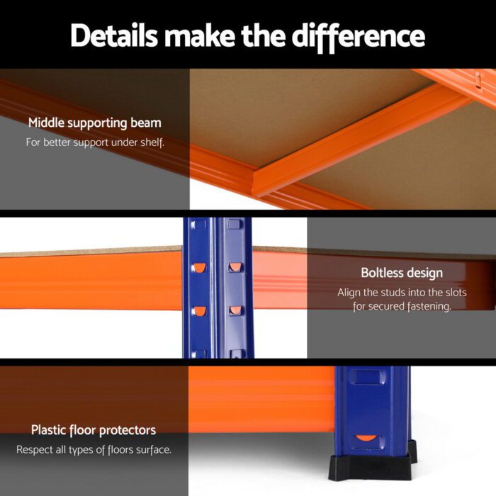 2 x 1.8M Giantz Garage Shelving Warehouse Rack - Image 6