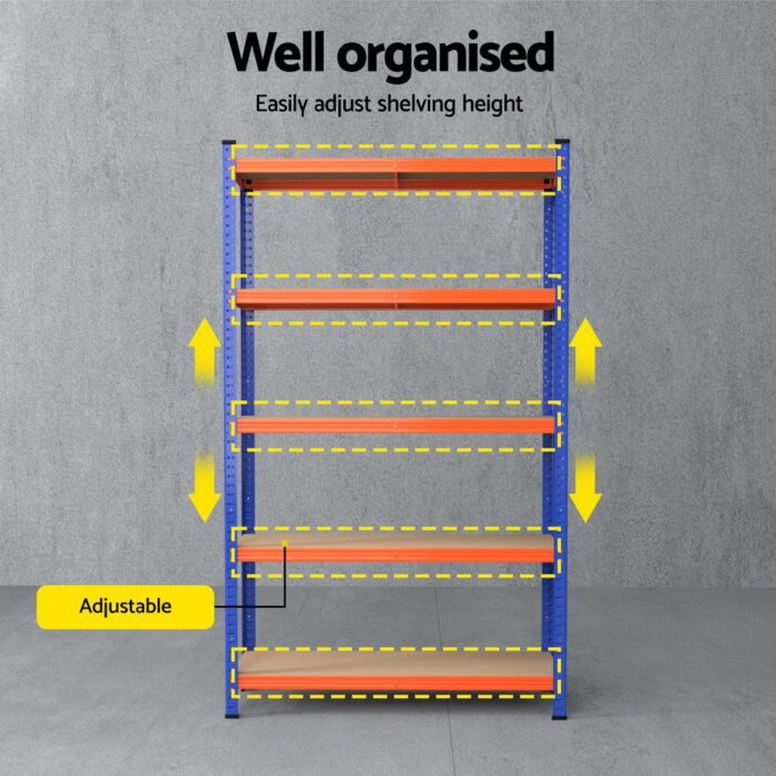 5 x 1.8M Giantz Garage Shelving Warehouse Rack - Image 5