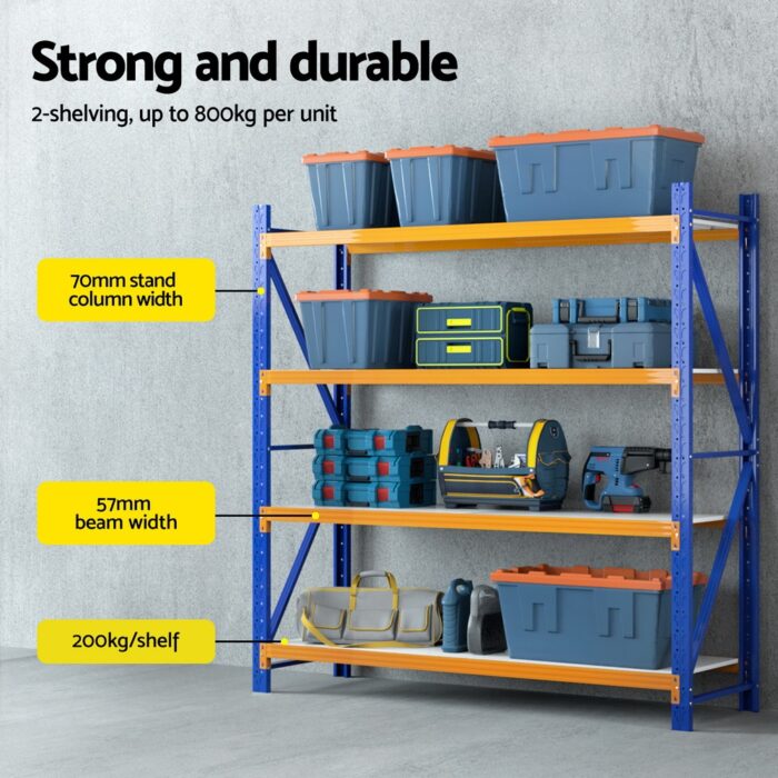 Giantz 4Mx2M Garage Shelving Warehouse Rack - Image 4