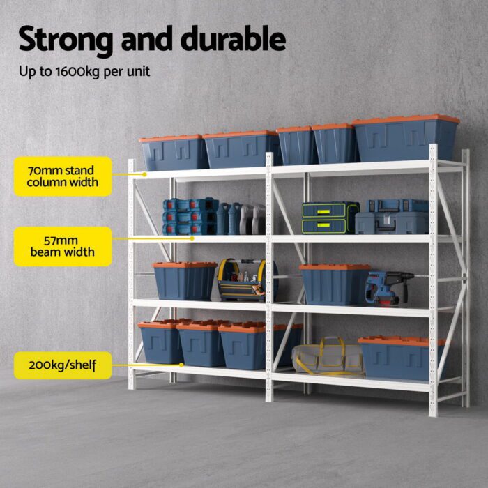 3Mx2M Giantz Garage Shelving Warehouse Rack - Image 4
