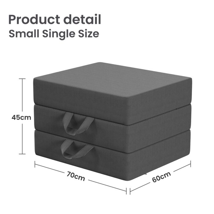 15cm Small Single BedStory 3-Fold Mattress Folding Foam Bed Washable Cover, 180x70cm - Image 3