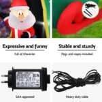 Jingle Jollys Christmas Inflatable Santa in Helicopter 2.55M Height LED Illuminated Decorations - Image 6