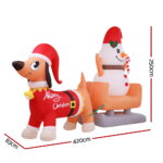 Jingle Jollys Christmas Inflatable Snowman Dog 4.2M Tall Outdoor Decorations Illuminated - Image 2