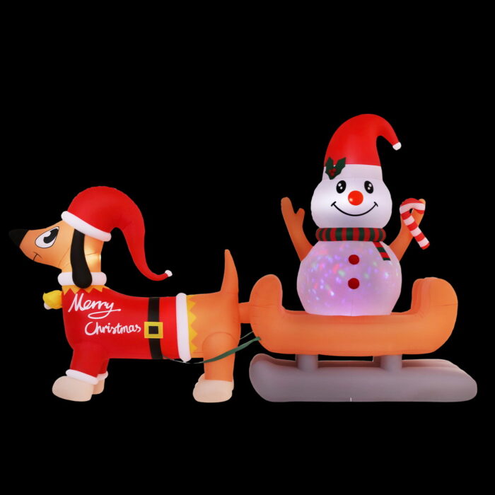 Jingle Jollys Christmas Inflatable Snowman Dog 4.2M Tall Outdoor Decorations Illuminated - Image 3