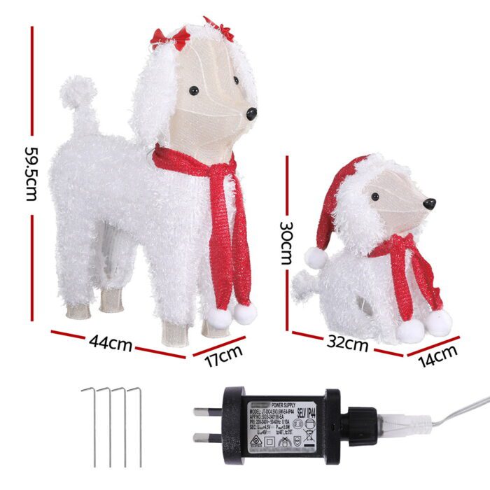 Jingle Jollys Christmas Lights 60 LED Fairy Light 2pcs Dog Decorations Set - Image 2
